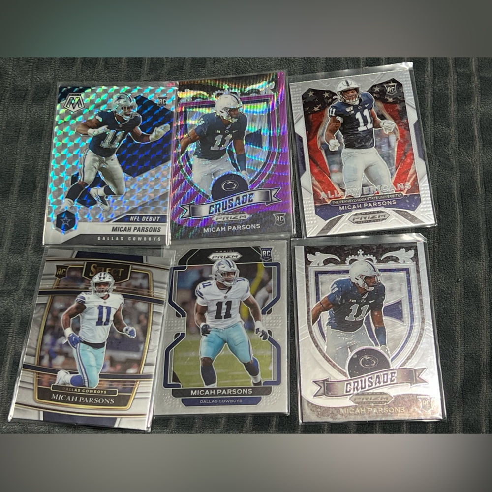 2021 MICAH PARSONS 6 COUNT PRIZM ROOKIE LOT